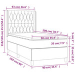 vidaXL Sommier à lattes de lit matelas LED Gris foncé 90x200cm Tissu