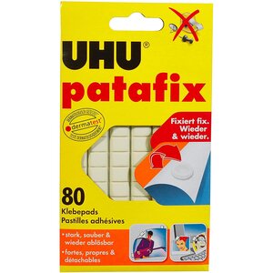 Etui de 80 Pastilles adhésives repositionnables décollables Patafix Blanc UHU