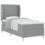 vidaXL Lit à ressorts avec matelas Gris clair 200 x 80 cm tissu