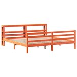 vidaXL Cadre de lit sans matelas cire marron 200x200cm bois pin massif