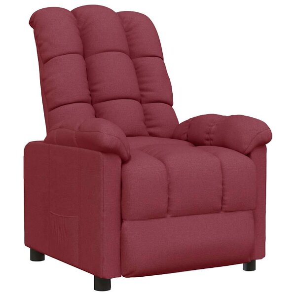 vidaXL Fauteuil inclinable Rouge bordeaux Tissu