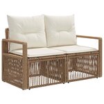 vidaXL Ensemble de canapé de jardin 13 Pièces Beige polyrotin
