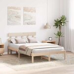 vidaXL Cadre de lit Marron 140 x 190 cm Bois de pin massif