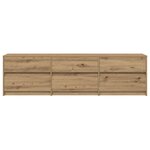 vidaXL Meuble TV avec tiroir Marron 181 x 34 x 50 cm Bois d'ingénierie