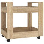 vidaXL Chariot de bureau Chêne sonoma 60x45x60 cm Bois d'ingénierie