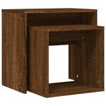 vidaXL Tables basses gigognes 2 Pièces chêne marron bois d'ingénierie