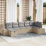 vidaXL Ensemble de canapé de jardin 7 Pièces Beige 55 x 62 x 69 cm