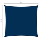 vidaXL Voile de parasol tissu oxford carré 5x5 m bleu