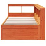 vidaXL Lit bibliothèque sans matelas cire marron 90x190 cm pin massif