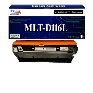 T3AZUR - Toner compatible avec Samsung MLT-D116L MLTD116L pour Samsung Xpress M 2625D M 2675FN M 2825DW M 2825ND M 2835DW M 2875FD M 2875FW M 2885FW