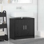 vidaXL Cabinet de salle de bain avec porte Chêne noir 63 x 29 x 55 cm