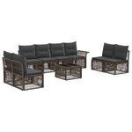vidaXL Ensemble de canapé de jardin 9 Pièces Gris polyrotin