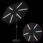 vidaXL Parasol de jardin avec lampes LED 230 x 230 cm Polyester Noir