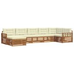 vidaXL Ensemble de canapés d'extérieur 7 pc Naturel et Crème