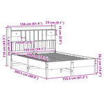 vidaXL Lit bibliothèque sans matelas blanc 150x200 cm bois pin massif