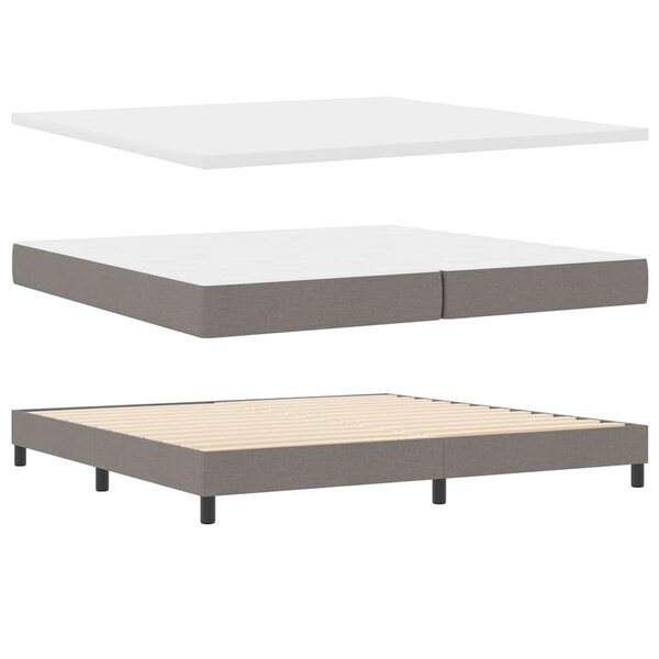 vidaXL Lit boxspring avec matelas Taupe 200 x 200 cm tissu