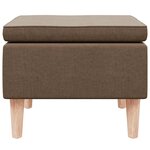 vidaXL Tabouret avec pieds en bois Marron Tissu