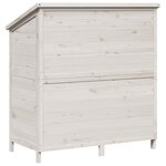 vidaXL Abri de jardin Blanc 106 x 56 x 113 5 cm Bois de Sapin Massif