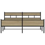 vidaXL Cadre de lit en métal sans matelas chêne sonoma 193x203 cm