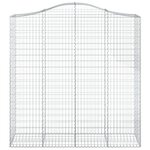 vidaXL Paniers à gabions arqués 3 Pièces 200x50x200/220 cm Fer galvanisé