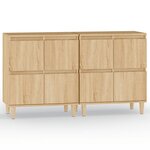 vidaXL Buffets 2 Pièces chêne sonoma 60x35x70 cm bois d'ingénierie