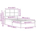 vidaXL Cadre de lit avec tête de lit rembourrée Gris foncé 90 x 200 cm