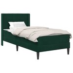 vidaXL Cadre de lit avec matelas Vert foncé 80 x 200 cm Velours