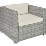 Tectake Canapé de jardin PISE 5 places avec coffre de rangement, variante 2 - gris clair