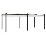 vidaXL Tonnelle de jardin avec toit rétractable crème 3x6 m aluminium