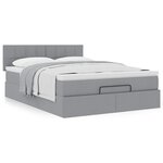 VidaXL Cadre de lit ottoman et matelas gris clair 140x200 cm tissu