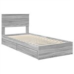 vidaXL Lit de Rangement Gris Sonoma 90 x 200 cm Bois d'ingénierie