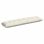 vidaXL Coussin de Dos Crème 200 x 50 cm Tissu en velours côtelé