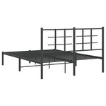 vidaXL Cadre de lit métal sans matelas avec tête de lit noir 140x190cm