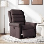 vidaXL Fauteuil inclinable électrique Marron foncé Tissu