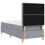 vidaXL Lit à ressorts avec matelas Gris clair 100 x 200 cm tissu