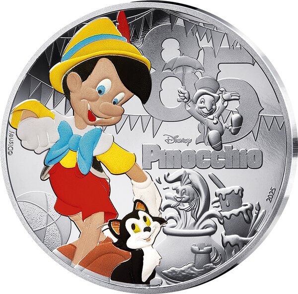 France 10 Euros Pinocchio 2025 BE - Argent Colorisée Disney