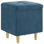 vidaXL Ottoman avec rangement Bleu 40 x 40 x 45 cm Velours