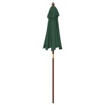 vidaXL Parasol de jardin avec mât en bois vert 196x231 cm