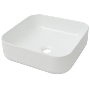 vidaXL Lavabo carré Céramique Blanc 39x39x13 5 cm
