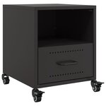 vidaXL Tables de chevet 2 Pièces noir 36x39x43 5 cm acier