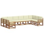 vidaXL Ensemble de canapés d'extérieur 10 pc Naturel et Crème