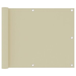 vidaXL Écran de balcon Crème 75x500 cm Tissu Oxford