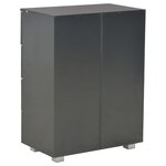 vidaXL Buffet Noir brillant 60x35x80 cm Bois d'ingénierie