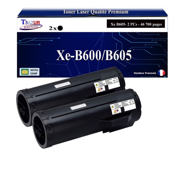 T3AZUR -2x Toners compatibles avec Xerox VersaLink B600 B605 B610 B615 (106R03944)- Noir