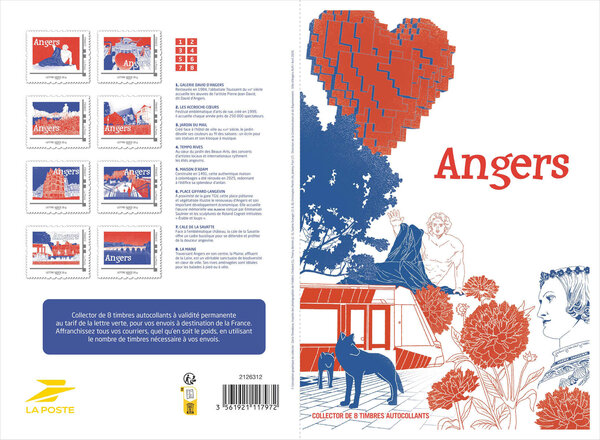Collector 8 timbres - Angers - Lettre Verte