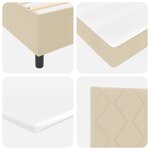 vidaXL Lit à ressort avec matelas crème 140x200 cm tissu