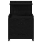 vidaXL Table de chevet avec 2 tiroirs Noir 40 x 36 5 x 62 cm