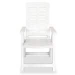 vidaXL lot de 2 Chaises inclinables de jardin Plastique Blanc