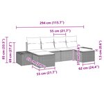 vidaXL Ensemble de canapés de jardin 6 pièces avec coussins en rattan poly beige