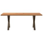 vidaXL Table à manger marron clair bois de chêne massif rectangulaire